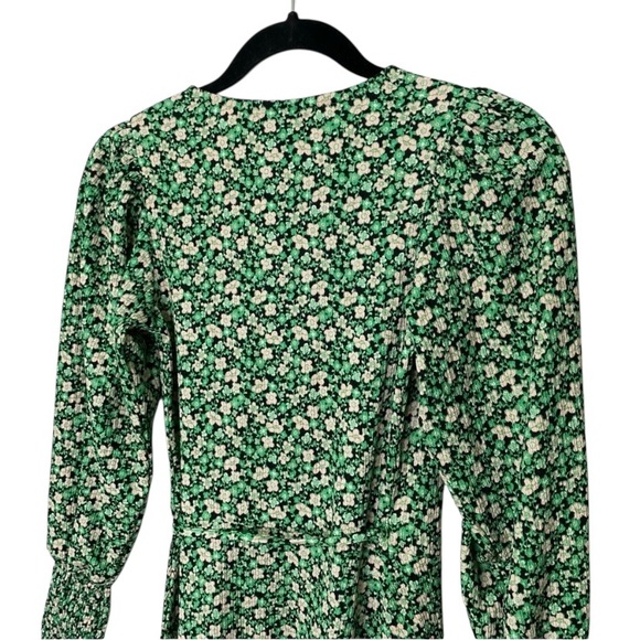 Topshop Green Boho Floral Wrap Mini Sundress - Picture 6 of 13